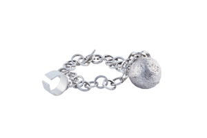Ball and Chain bracelet in Sterling Silver. This Ball and Chain bracelet makes the perfect anniversary gift.