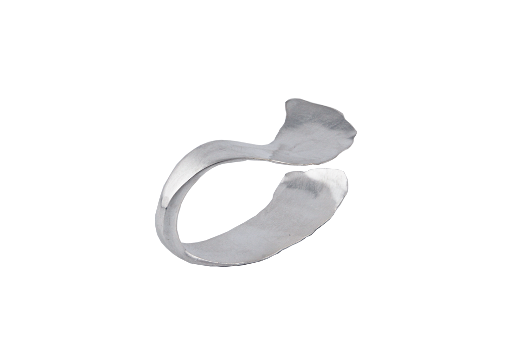 Whirlybird Ring in Sterling Silver. Inspired by the swirling pods off a maple tree.   Two-finger ring. One size fits most.