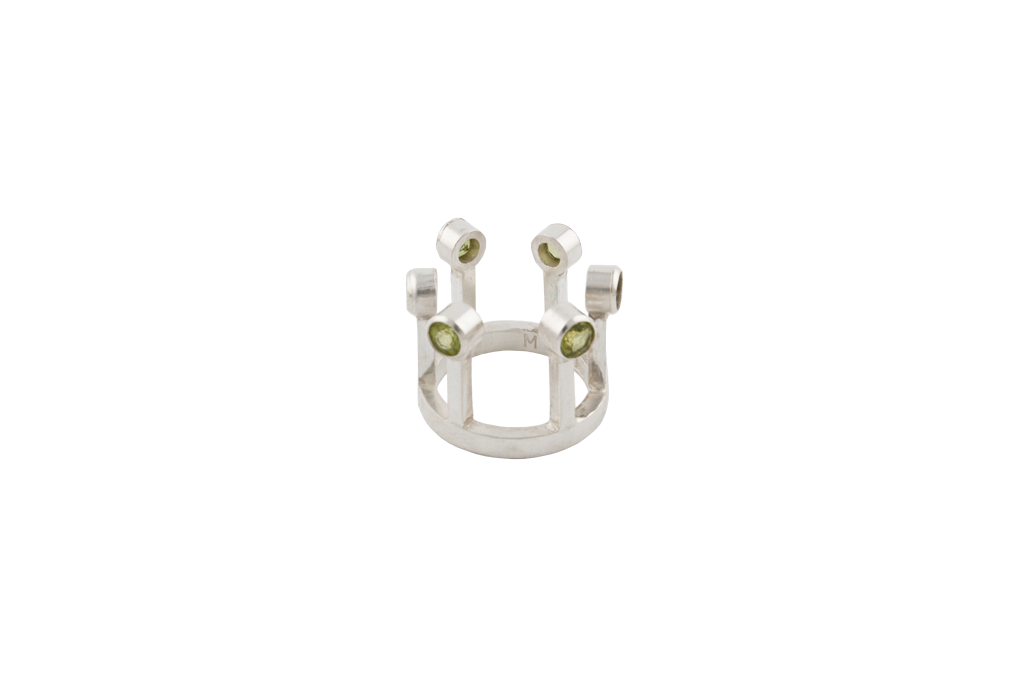 Hello Princess Ring in Sterling Silver and 6 green quartz stones. Enjoy a little everyday glamour with your very own Hello Princess Ring.