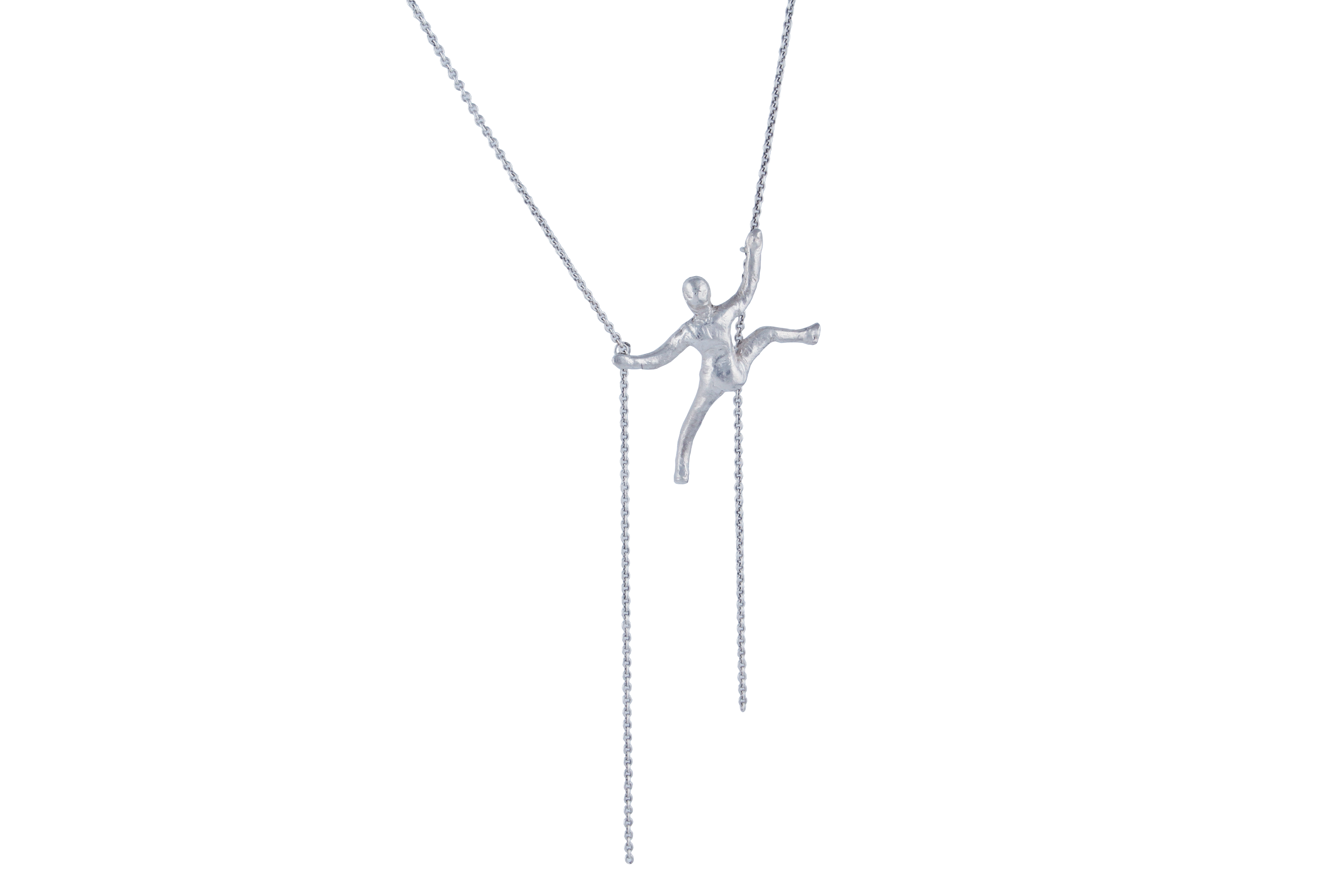 Hanging Out Necklace in solid Sterling Silver. Hang out and enjoy the view. Sterling silver necklace is included in the price.