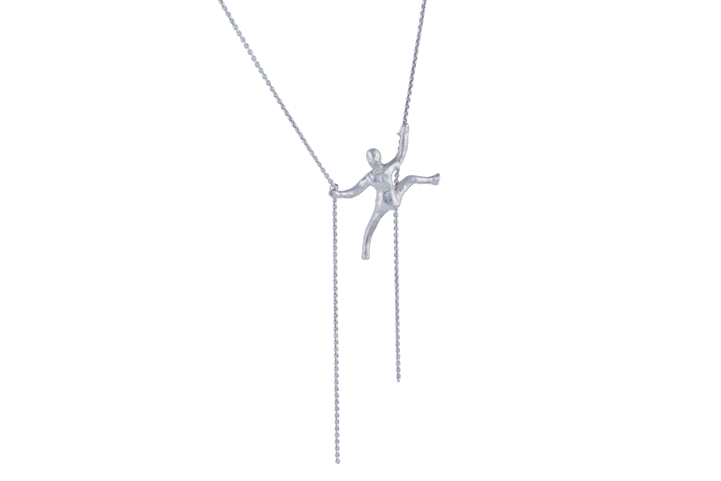 Hanging Out Necklace in solid Sterling Silver. Hang out and enjoy the view. Sterling silver necklace is included in the price.